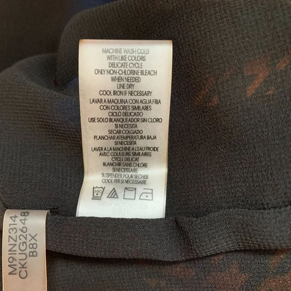 NWT Calvin Klein Ruffle Mix Print Skirt Patchwork Size 16 blue brown rust